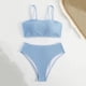 thumbnail image 5 of Conjunto de Bikini de Cintura Alta Traje de Baño Diario Conservador de las Mujeres Combinado de Dos Piezas, Nylon Spandex Beach Wear con Almohadilla de Pecho, 5 of 6