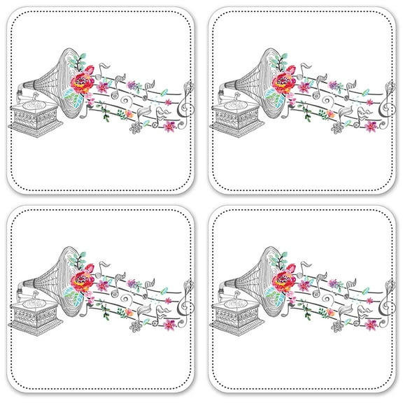 Vinyl Drink Coasters - Set of 4 - Vintage Gramophone