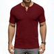 thumbnail image 2 of Usted Es Más Que una Prueba de Puntuación Estilo de Camisa Casual de Color Sólido Botón de Manga Corta Cuello Redondo Blusa, Hombre Casual de Manga Corta Botón Abajo Camisas Suéter, 2 of 6