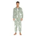 thumbnail image 3 of FORMRS Onesies Pajama for Adults Unisex Hoodie Winter Jumpsuit One Piece Sleepwear, Sizes S-2XL, Green Floral Cat Pattern, 3 of 7