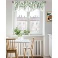 thumbnail image 3 of Tie Up Valance Curtain for Kitchen, Spring Sage Green Leaves Watercolor Rod Pocket Short Curtains Adjustable Tie-Up Shade Valances, Farm Foliage on White Window Treatment for Bathroom Bedroom 42x12in, 3 of 8