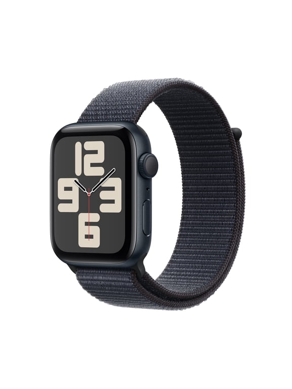 Restored Apple Watch SE (2nd Gen) [GPS 44mm] Smartwatch with Midnight Aluminum Case with Ink Sport Loop