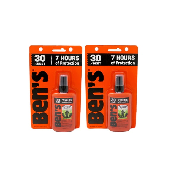 Ben's Tick & Insect Repellent 30% Deet, Orange, 3.4 Ounce - 2 Pack