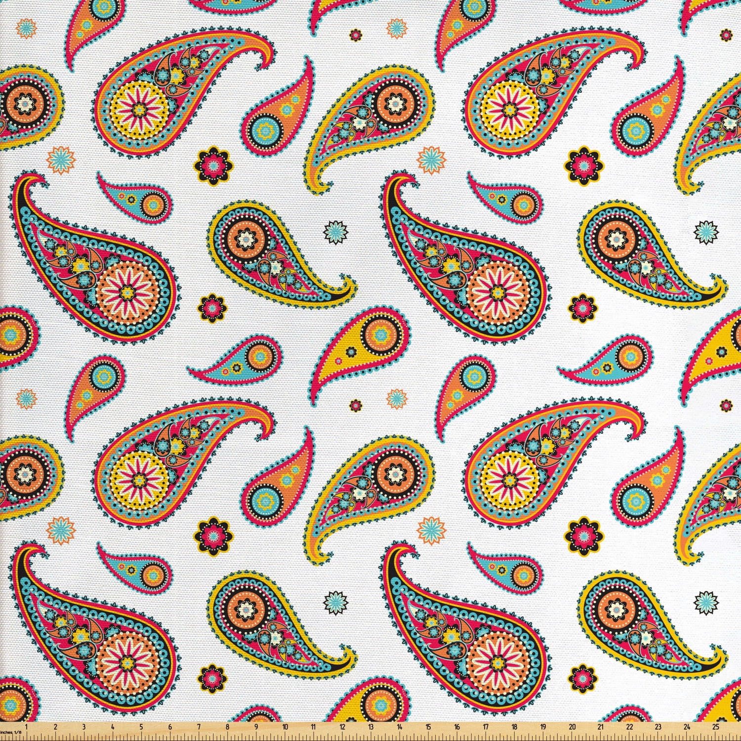 Paisley Fabric by The Yard, Vintage Persian Paisley Patterns on Plain