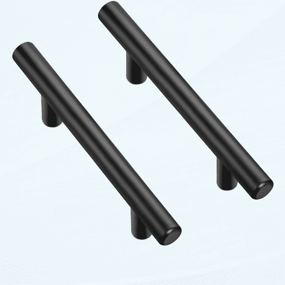 5 Pack 6 inch Cabinet Pulls Matte Black Stainless Steel Kitchen Cupboard Handles Cabinet Handles 3.75” Hole Center