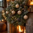thumbnail image 4 of 6Pcs Flocking Christmas Ball Ornaments Set Shatterproof Xmas Tree Decorations, 4 of 9
