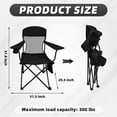thumbnail image 2 of LIFERECORD Portable Camping Chair with Cup Holder & Side Pocket, Lightweight Folding Outdoor Chair for Beach, Fishing, Picnic, Heavy Duty 225LBS Capacity, Black, 2 of 10