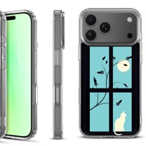 For iPhone 17 Pro Shockproof Protective Phone Case, by OneToughShield - Moon/Cat