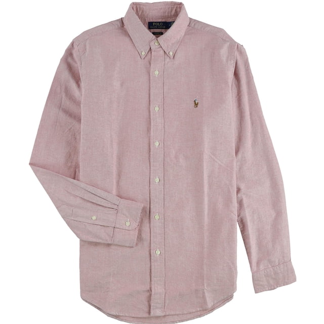 Ralph Lauren Mens the Iconic Cotton Oxford Button Down Dress Shirt, red, XS Neck