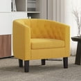 thumbnail image 2 of BELLEZE Yellow Accent Chairs for Living Room, Set of 2 Elegant Arm Chairs, Upholstered Tufted Barrel Chairs Club Chairs for Bedroom with Sturdy Legs and Linen Fabric - Berlinda (Yellow), 2 of 6