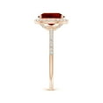thumbnail image 3 of ANGARA Lab Grown 2 Ct Oval Ruby Classic Halo Engagement Ring for Women in 14K Rose Gold (Size-9x7mm) | July Birthstone, Birthday, Anniversary, Jewelry Gift for Women | Lab-Grown Ruby Ring, 3 of 8