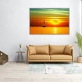 thumbnail image 2 of Beautiful Sea Sunset and Boat - Wrapped Canvas Print Wall Art | 24" W x 16" H, 2 of 4