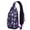 Dark Purple Halloween, variant on Sling Backpack,Dark Halloween White Ghosts Crossbody Bag with Water Bottle Holder,Waterproof Sling Bag for Men/Women with Chest Phone Holder for Hiking,Travel