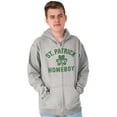 thumbnail image 3 of Funny Irish St. Patrick is My Homeboy Zip Up Hoodie Men's Women's Brisco Brands S, 3 of 6