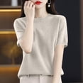 thumbnail image 6 of MEICHEN Women's Short Sleeve Pullover Fashion Crew Neck Knitted Shirt Elegant Lightweight Short Sleeve Spring Summer, 6 of 7