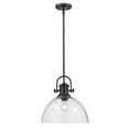 thumbnail image 7 of Yep by Golden Lighting Hines 1-light 14in Pendant in Rubbed Bronze and Seeded Glass, 7 of 7