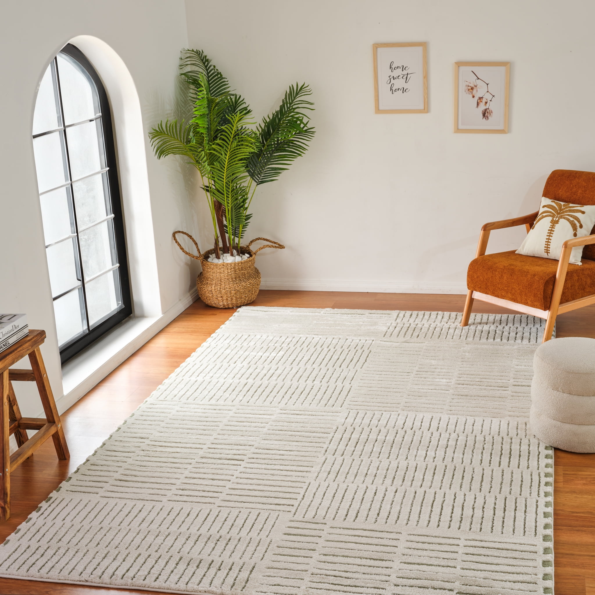 Rug Branch Domus Abstract Indoor Area Rug, Cream Green, Modern - Living Room, Bedroom, Dining Room, and Kitchen