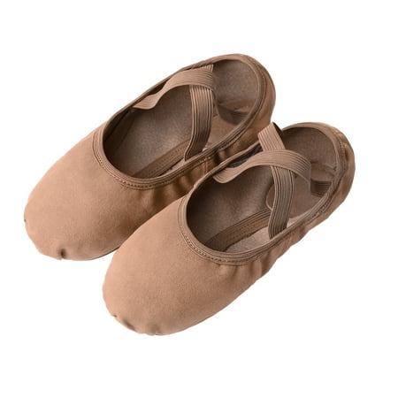 

Stelle Women s Ballet Shoes Soft Canvas Split Sole Dance Slippers Flats for Girls Adult Performa Stretch Ballet Dance Shoes Brown