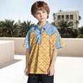 thumbnail image 2 of TAIAOJING Garçon Fille T-Shirts Polyvalents Crème Glacée Imprimée Manches Courtes Col Rabattu T-Shirts Stylés Haut à Fermeture Éclair Coupe Décontractée Léger Tenue Quotidienne, 2 of 7