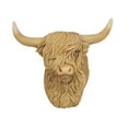 thumbnail image 4 of Highland Cow Head Wall Sculpture Handcrafted Vintage Design for Indoor Outdoor Garden Yard Living Room, 4 of 9