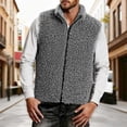 thumbnail image 2 of Jinhomg Men Sherpa Fleece Vest Lightweight Turtleneck Zipper Gilet Coat Sleeveless Stand-Up Collar Cardigan Trendy Winter Warm Jackets, 2 of 7