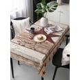 thumbnail image 6 of Red Texas Star Vintage Table Cloth, Waterproof Tablecloth for Rectangle Tables, Farmhouse Berry Brown Wooden Reusable Washable Fabric Table Cover for Restaurant Kitchen Dining Tables 54"x108", 6 of 9