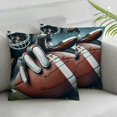 thumbnail image 3 of nygtbtfer Pillow Cover for Couch Sofa Bed, Silhouette Sports Field Pillow Case Cushion for Kids,Green White Geometric Stripe Square Cushion Case White, 3 of 7