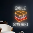thumbnail image 2 of Handmadetneonsign Smile S'more Neon Sign, Marshmallow S'more Wall Art Decor, S'more Food Wall Decor, 2 of 5