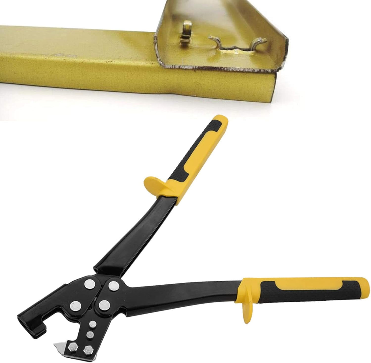 ABCISI Steel Stud Crimper, Firm High Hardness Good Toughness Handle Stud Crimper, Metal Stud Crimper Punch Lock Framing Fastening Crimping Single Hand Tool for Home Fixing Light Steel Keels