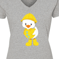 thumbnail image 4 of Inktastic Cute Duck In Yellow Raincoat And Boots, Baby Duck Women's V-Neck T-Shirt, 4 of 5
