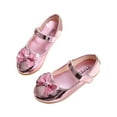 thumbnail image 2 of piuwrlz Toddler Sneakers for Girls Bow Knot Sandals Flat Shoes Pink Size 27, 2 of 9