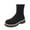 Black, variant on Women Fashion Ankle Boots Knit Stretch Sock Booties Solid Color Round Toe Chunky Heel Comfortable Versatile Stylish