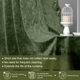 thumbnail image 3 of Lapalife 2 Panels Blackout Velvet Curtains, Scroll Floral Pattern Rod Pocket Thermal Insulated Velvet Curtain Drapes for Living Room, 52"x 84", Green, 3 of 7