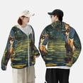 thumbnail image 4 of Lsque Peaceful Deer Lily Pond UPF 50+ Lightweight Sun Protection Men's Women's Long Sleeve Shirt, Hoodie Performance -XX-Large, 4 of 9
