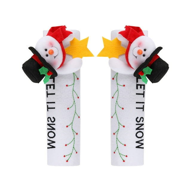 2 fundas para manijas de refrigerador navideñas, lindas fundas para manijas de electrodomésticos de cocina en 3D para decoración navideña