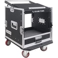 thumbnail image 2 of Sound Town 10U PA DJ Pro Audio Rack/Road ATA Case with 2U Drawer, 11U Slant Mixer Top, DJ Work Table, Casters, Pro Tour Grade (MR-DR10U), 2 of 7
