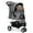 Gray, variant on MoNiBloom 3 Wheel Folding Pet Dog Stroller, Foldable Lightweight Trolley with Storage Basket, Cup Holder and 360° Rotating Front Wheel for Small Medium Dogs, Black