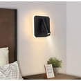 thumbnail image 1 of Lámpara de pared LED para mesita de noche, lámpara de pared de fondo para sala de estar, pasillo, hotel, ingeniería china, (foco giratorio cuadrado negro, luz blanca cálida G) JM, 1 of 4