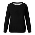 thumbnail image 5 of Kagetolytai Chandails pour Femmes Mode Décontractée Unie Manches Longues Col Rond Pull Haut Blouse Hoodies pour Femmes Noir 3X, 5 of 5
