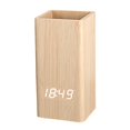 thumbnail image 1 of GROWTH TANK Porte-Stylo Réveil Numérique USB à Piles pour Bureau Chambre Bambou, 1 of 2