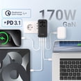 thumbnail image 3 of Adaptador de viaje MINIX TP170 170 W GaN III con 3 USB-C y 1 USB-A, 3 of 6
