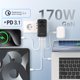 thumbnail image 3 of Adaptador de viaje MINIX TP170 170 W GaN III con 3 USB-C y 1 USB-A, 3 of 6