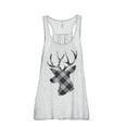 thumbnail image 1 of Reindeer Plaid Women's Fashion Sleeveless Flowy Racerback Workout Yoga Tank Top Sport Grey Small, 1 of 3