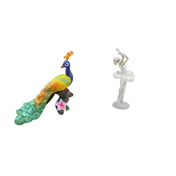 Estatua del pavo real,Estatua de pavo real,adorno de escritorio creativo y divertido,Figura de escritorio,Estatua de bailarina de ballet,adorno de escritorio,decoración del hogar,Estatua de