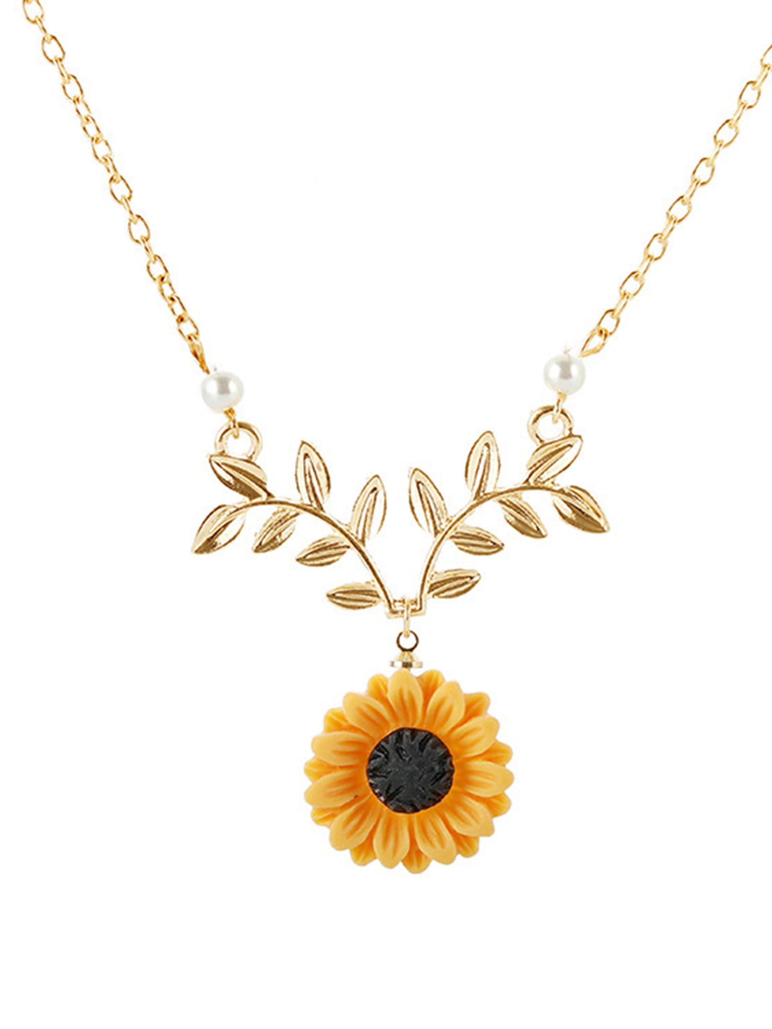 GAJSDJHN Necklace Jewelry Sun Flower Necklace Pendant Rhinestone Stainless Steel/Gold Color Rope Chain for Women Party Chic Jewelry