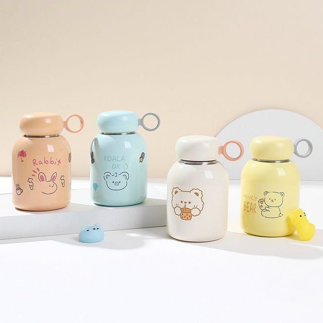 Cartoon Insulated Mug Keep Warm Food Grade Excellent Cartoon Insulated Mug with Hanging Rope