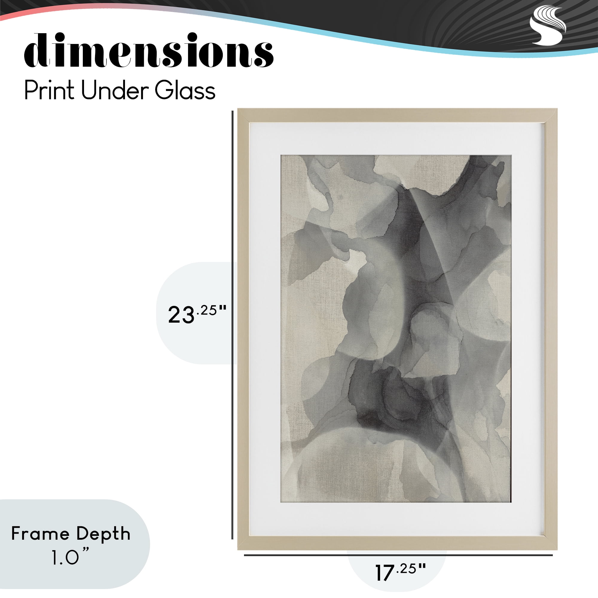 Stupell Industries Mottled Monochrome Abstract Birch Framed Print Under Glass, design by Kippi Leonard