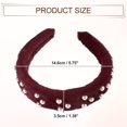 thumbnail image 5 of Unique Bargains Fluffy Fuzzy Headband Solid Color Hair Band for Women Faux Pearl Hair Bands Fuzzy Hair Hoop Wine Red, 5 of 7