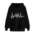 thumbnail image 2 of Elvqul Hooded Sweatshirts for Women Long Sleeve Printed Hoodies Pullover Plus Size Womens Tops, 2 of 3
