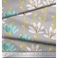 thumbnail image 2 of Soimoi Satin Silk Fabric Leaves & Wild Flower Decor Fabric Printed Yard 42 Inch Wide, 2 of 3